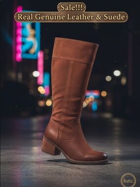 b.o.c. Cognac Leather Over-the-Knee Riding Boot